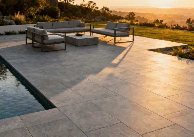 Outdoor terrace with MSI Arterra porcelain pavers